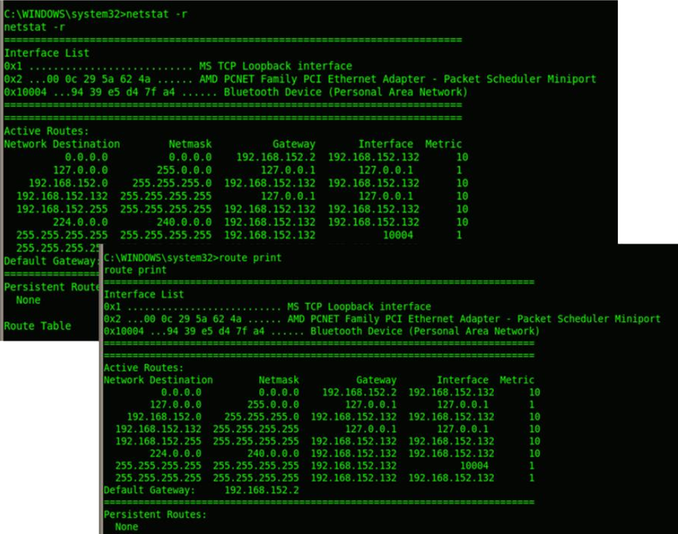 View routing information