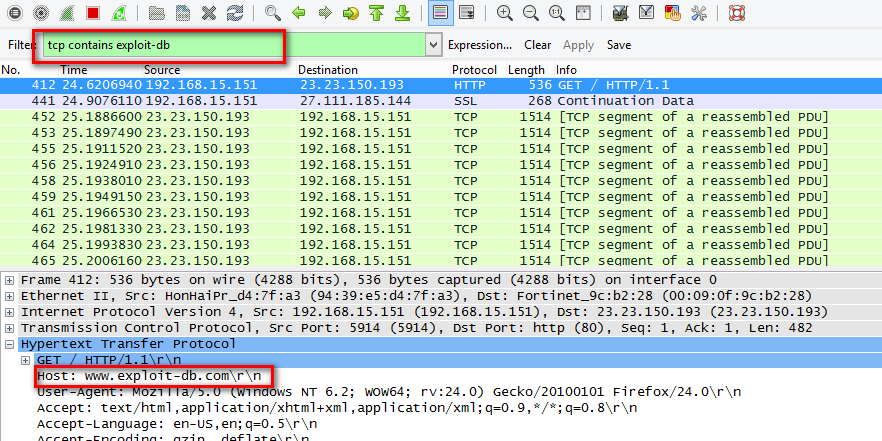 standard wireshark filters